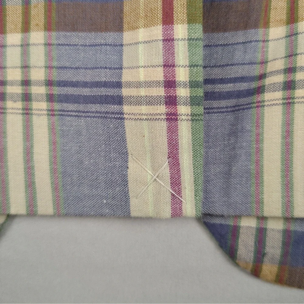 Jos A Bank Sport Coat Mens 46R 100% Cotton Madras Plaid Blazer Multicolor